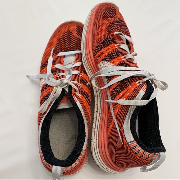 Nike Flyknit Lunar 1 Orange Sneakers GUC 8 - Picture 8 of 8
